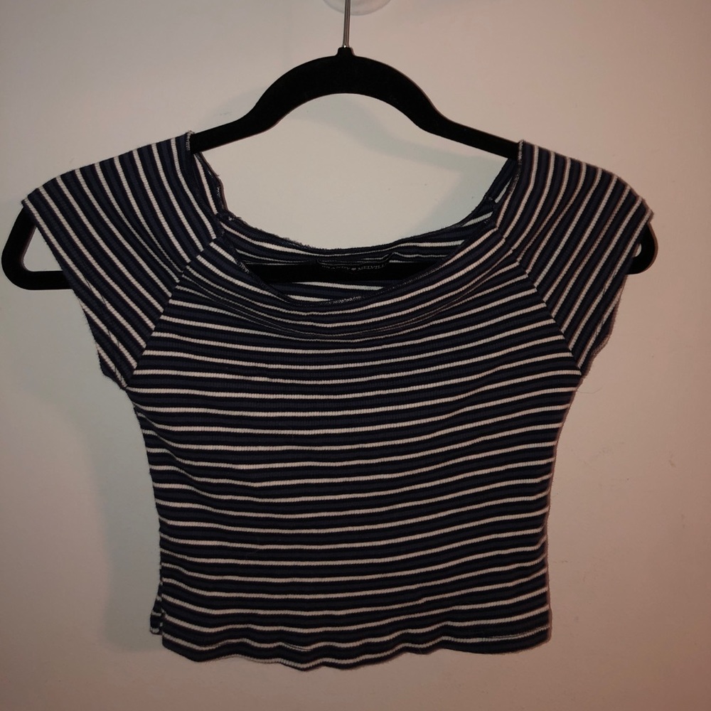 Off the shoulder striped top